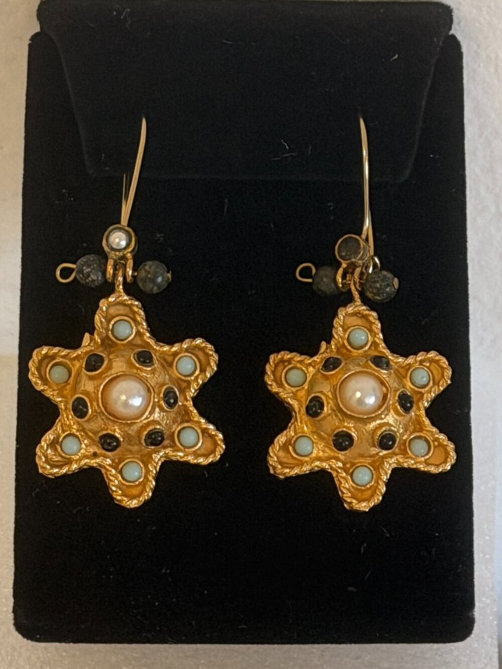 Traditional Turkish Ottoman Earrings Costume 24kt Gold over bronze NWT